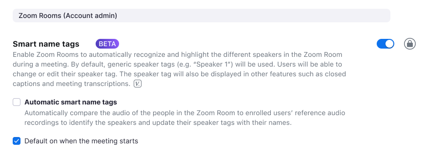 Admin setting to enable user consent for automatic smart name tags