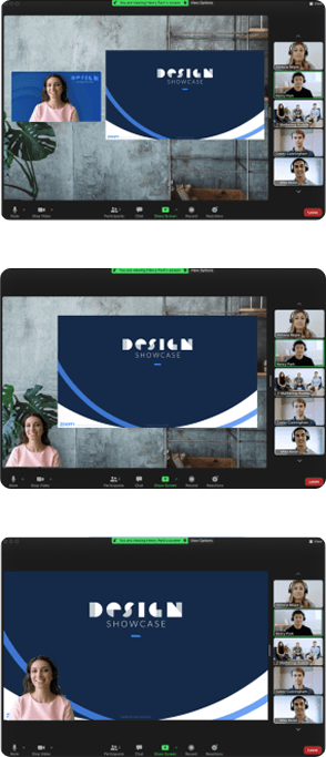 Presenter modes: floating window, integrated, and overlay layouts